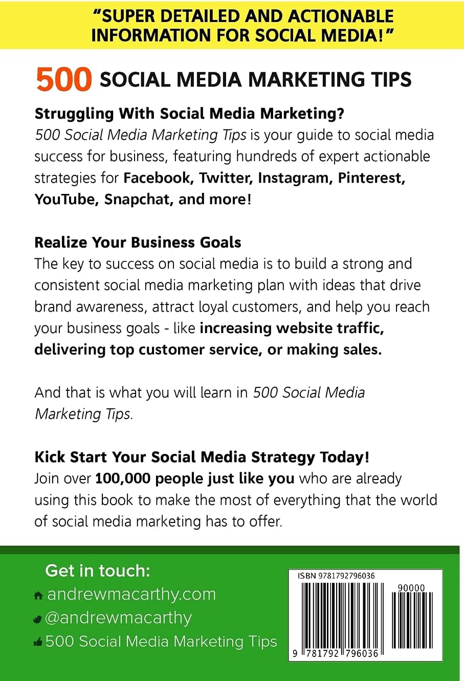 500 Social Media Marketing Tips: Essential Advice, Hints and Strategy for Business: Facebook, Twitter, Instagram, Pinterest, LinkedIn, YouTube, Snapchat, and More! 2 500 Social Media Marketing Tips: Essential Advice, Hints and Strategy for Business: Facebook, Twitter, Instagram, Pinterest, LinkedIn, YouTube, Snapchat, and More! - Image 2