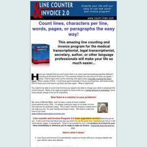 Count Lines the Easy Line Counter and Invoice Program Software